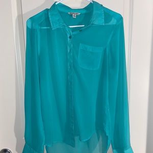 Teal Button Up Blouse
